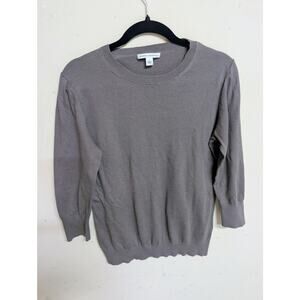 Banana Republic Taupe Sweater Large Cotton Silk Cashmere Blend Soft Classic